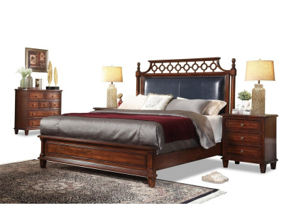 Bett 2x Nachttisch 3 tlg. Schlafzimmer Set Design Luxus Betten Klassisch Polster