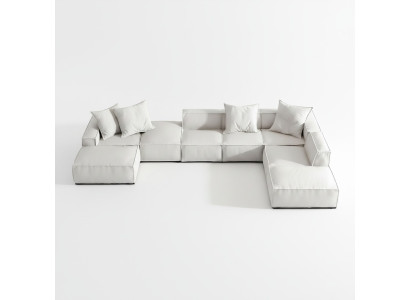 Wohnlandschaft Ecksofa U-Form Sofa Couch Design Couch Textil Modern Polster Neu