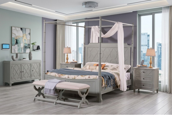 Schlafzimmer Komplett Set Landhaus Stil Modrern Bett Nachttisch 5 tlg. Neu