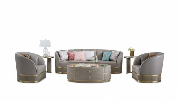 XXL Big Sofa Couch Polster Garnitur 4+1 Sitzer KlassischTextil Sofas Couchen