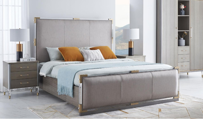 Klassisches 3 tlg. Schlafzimmer Set Klassisches Bett + Nachttisch Doppelbett