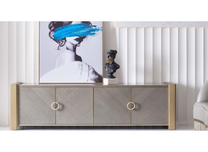 Kommode Designer Anrichte Side Low Board Schrank Deko Wohn Zimmer Regal