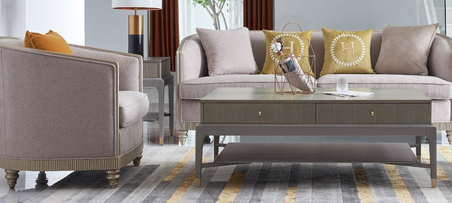 Klassischer Tisch Couchtisch Beistelltisch Design Sofa Wohnzimmer Holz