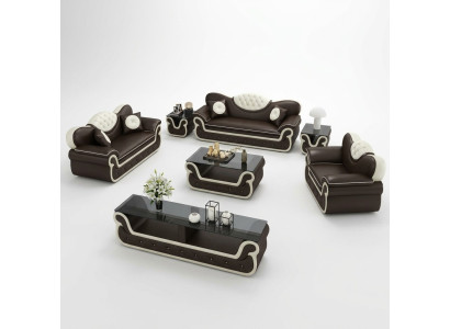 Komplett Set Sofagarnitur 7tlg. Sitz Sideboard Design Wohnzimmer Gruppe Garnitur