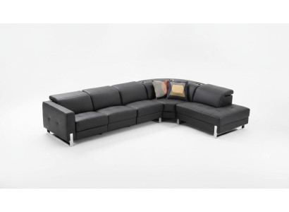 Luxus Sofa L-Form Ledersofa Couch Wohnlandschaft Garnitur Design Modern Sofa Ecksofa