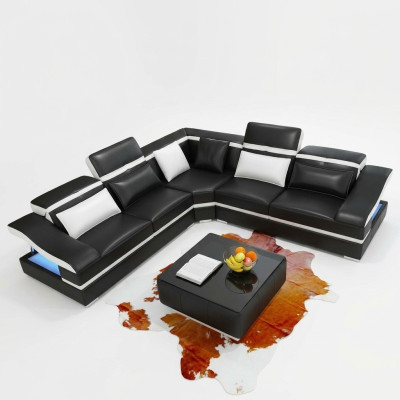 Luxus Design Ecke Ecksofa L-form Modern Sofas Ledersofa Couch Wohnlandschaft Sofa Sitz