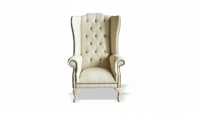 Beige Chesterfield Ohrensessel Polstersofas Klassische Stuhl der Premium Klasse