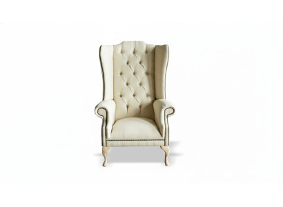 Beige Chesterfield Ohrensessel Polstersofas Klassische Stuhl der Premium Klasse