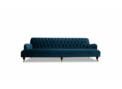Big Sofa Couch Chesterfield 250cm Polster Sofas 4-er Leder Textil Turkis