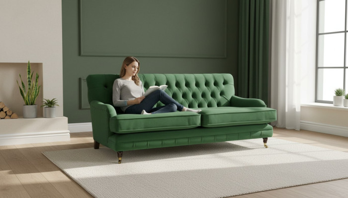 Chesterfield Designer Möbel Hochwertige Dreisitzer Couch Polster Stoff