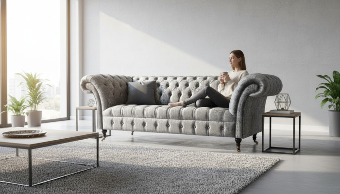 Dreisitzer Wohnlandschaft 3 Sitzer Garnitur Design Sofa Couch Moderne Couchen