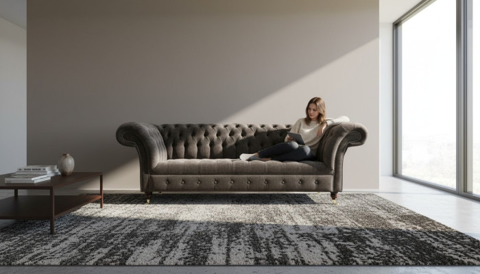 Chesterfield Original Möbel 3 Sitzer Couch Polster Sofas Couchen Textilsofa Neu