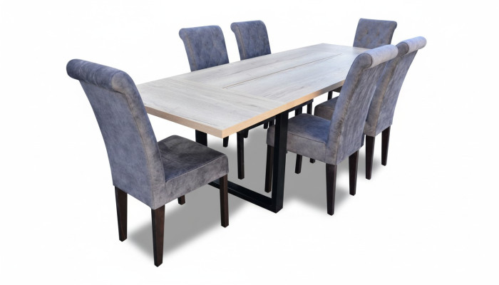 Klassische Set Esstisch + 6x Stühle Lehn Stuhl Garnitur Tische Esszimmer Gruppe
