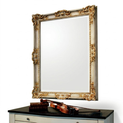 Spiegel Wandspiegel Designer Dielen Wohnzimmer Bad Holz Design 88x118 Barock