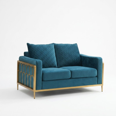 Sofa 2 Sitzer Couch Design Polster Modern 100% Textil Stoff Modern