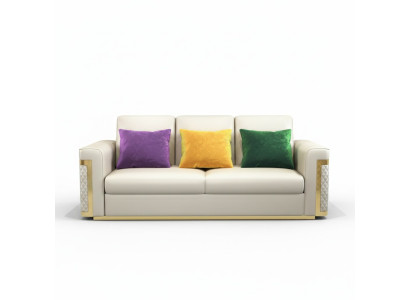 Komplett Set Sofagarnitur 3 2 1 Sitzer Designer 3tlg. Ledersofa