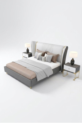 Luxus Schlafzimmer Bett Nachttisch Kommode 3 tlg. Set Design Betten