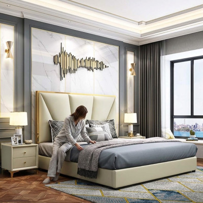 Bett Schlafzimmer Set Design Möbel Luxus Deko Betten 2x Nachttisch 3tlg