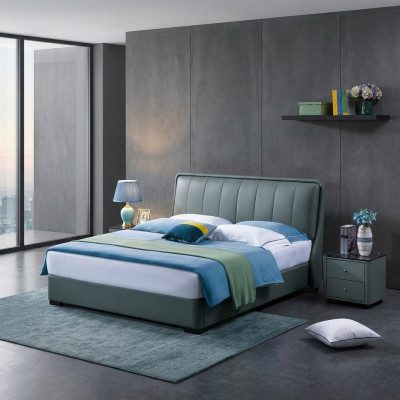 Design Doppelbett Lederbett Betten Bett Leder Polster Schlafzimmer Ehe. 180x200