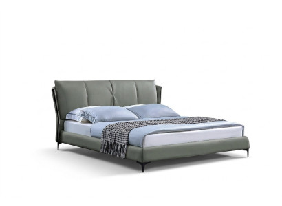 Lederbett Polster Bett Bettgestell Luxus Schlafzimmer Möbel Grün Design Leder