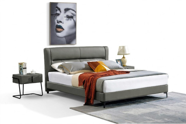 Doppelbett Lederbett Betten Designer Bett Kunstleder Polster Schlafzimmer Neu