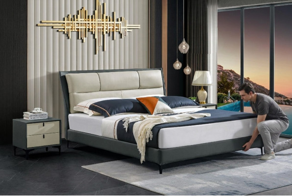 Designer Bett Bettgestell Hotel Metall Betten Doppel Schlaf Zimmer Holz