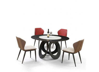 Designer Holz Ess Wohn Zimmer Set Deko Tisch 4x Lehn Stühle Set Garnitur