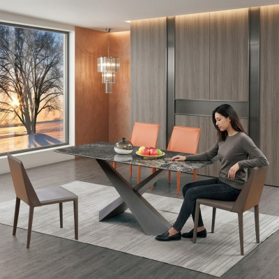 x Beine Säulen Tisch Esszimmer Tische 180x90 Luxus Design Möbel Marmor