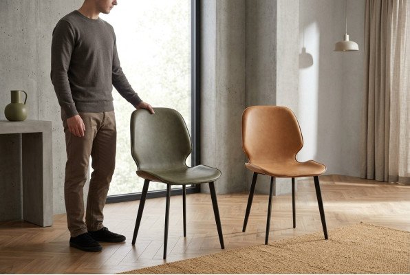Sessel Stuhl 1x Esszimmer Lounge Sitz Polsterstuhl Deko Kunstleder Fernseh