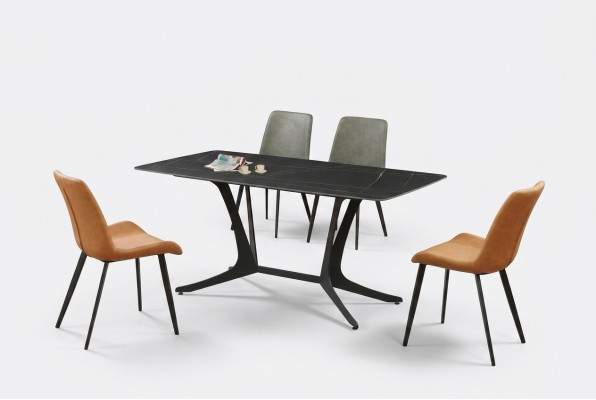 Esszimmer Luxus Tisch Säulen Tische Gruppe 5tlg. Set Garnitur Lehnstuhl