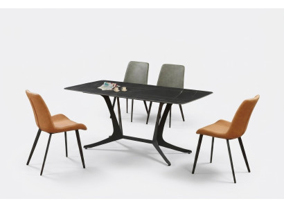 Esszimmer Luxus Tisch Säulen Tische Gruppe 5tlg. Set Garnitur Lehnstuhl