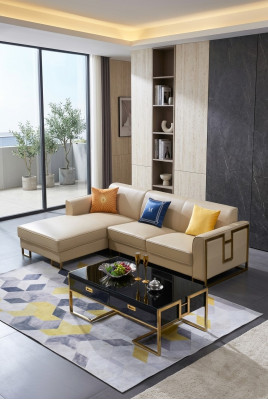 Luxus Design Eck Sofa Couch Polster Sitz Leder Garnitur Wohn Landschaft Italien