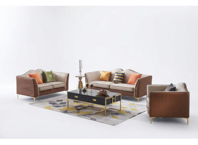 Sofagarnitur 3+2 Sitzer Klassische Garnituren Sofas Leder Couchen Polster