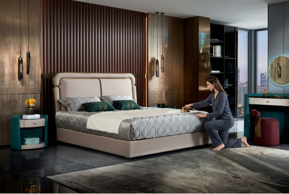 Schlafgarnitur Konsolentisch Hocker Nachttisch Bett Schlafzimmer Möbel