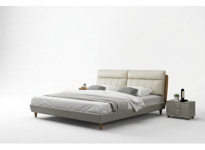 Bett Polster Design Luxus Doppel Betten Beige 180x200 Schlaf Zimmer
