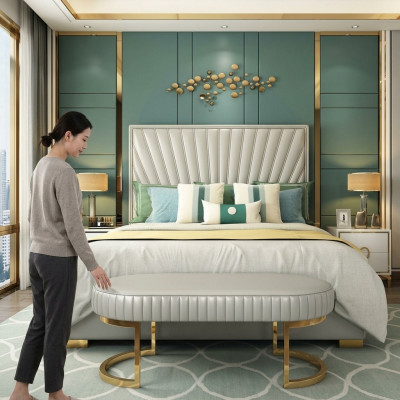 Bett Polster Design Luxus Doppel Hotel Betten Schlaf Zimmer 180x200cm