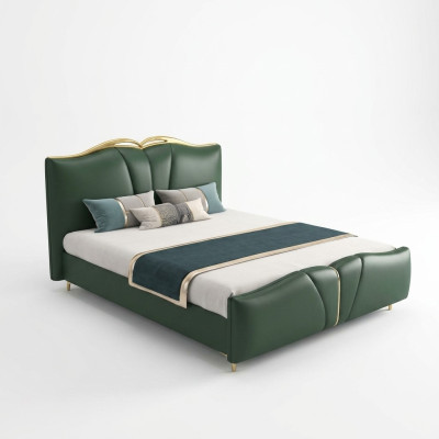 Designer Bett Schlafzimmer Betten Textil Leder Hotel Luxus Polster