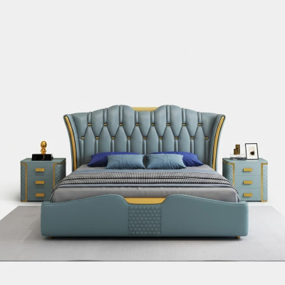 Grünes Schlafzimmer Bett Polster Design Doppel Hotel Betten 180x200cm