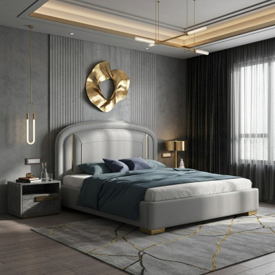 Modernes Design Bett 180x200 Samt Metall Hotel Betten Doppel Ehe Schlaf