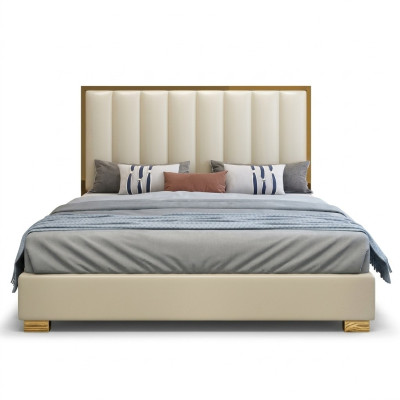 Bett Betten Holz Leder Polster Ehe Design Leder Hotel Boxspring Möbel