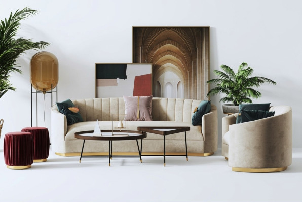 Sofagarnitur 3+1 Sitzer Set Design Sofa Polster Couchen Couch Modern