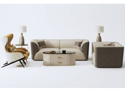 Garnitur 3+2 Sitzer Couchtisch Beistelltisch Wohnlandschaft Sofa Couch 3tlg
