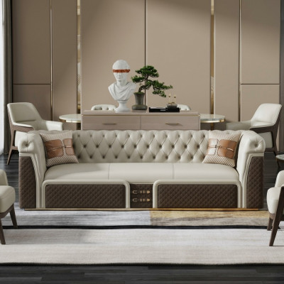 Sofa Dreisitzer Couch Stil Modern Polster Chesterfield Leder Couchen