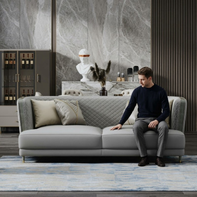 Dreisitzer Couch Polster Design Sofa Sitz Deko Sofas Zimmer Möbel Moderne