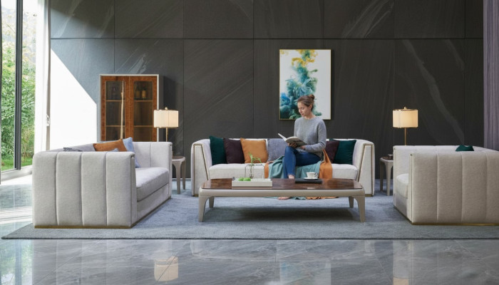 Sofagarnitur 3+2+1 Sitzer Klassischer Wohnlandschaft Deko Sofas Couchen
