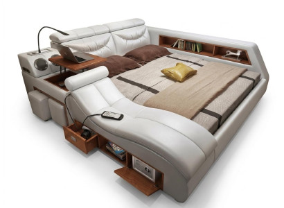 Design Bett xxl Big Leder Polster Betten Hotel 180x200cm Multifunktion