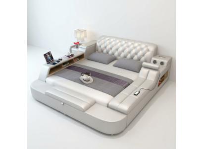Design Bett Big Betten Leder Hotel Polster 180x200 Multifunktion Regal