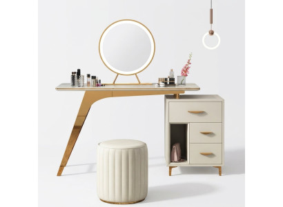 Schminktisch Spiegel Hocker Komplett Set Kommode Schlafzimmer Neu 2tlg