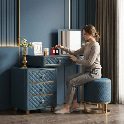 Konsolen Schminktisch Kosmetik Tisch Spiegel Kommode Tische Friseur 2tlg.