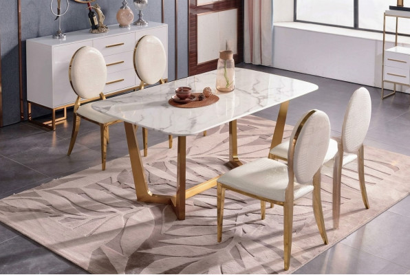 Esstisch Moderner Tisch Esszimmer Garnitur 4x Stuhl Set 5 tlg.Set